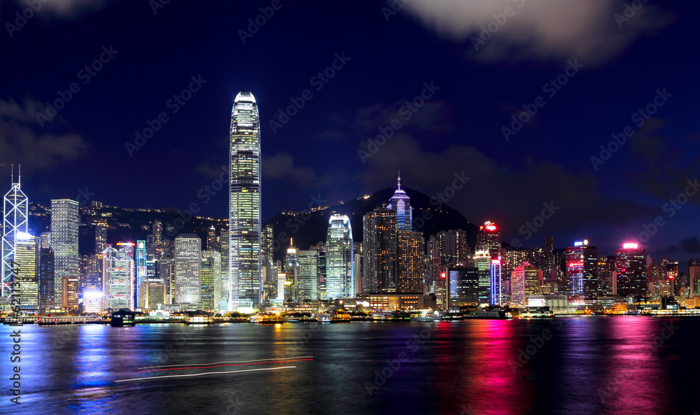 Obraz premium Hong Kong city at night