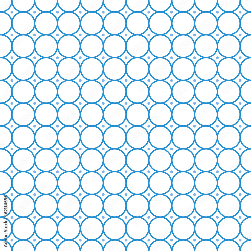 Fototapeta premium Circle Seamless pattern Abstract vector. Tiling Blue Background