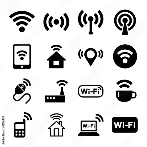 Wireless Technology, Wi-Fi Web Icons Set