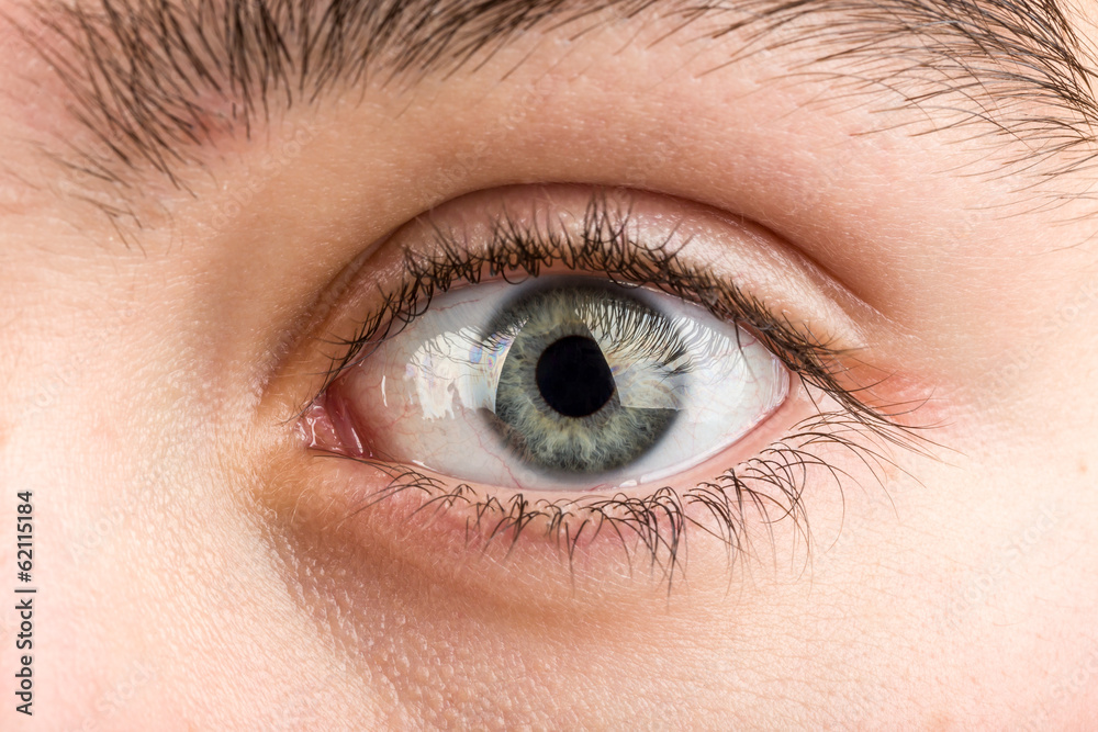 Naklejka premium nastolatek oko makro