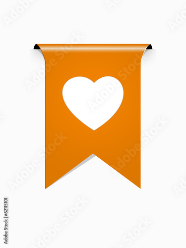 the ribbon with heart icon