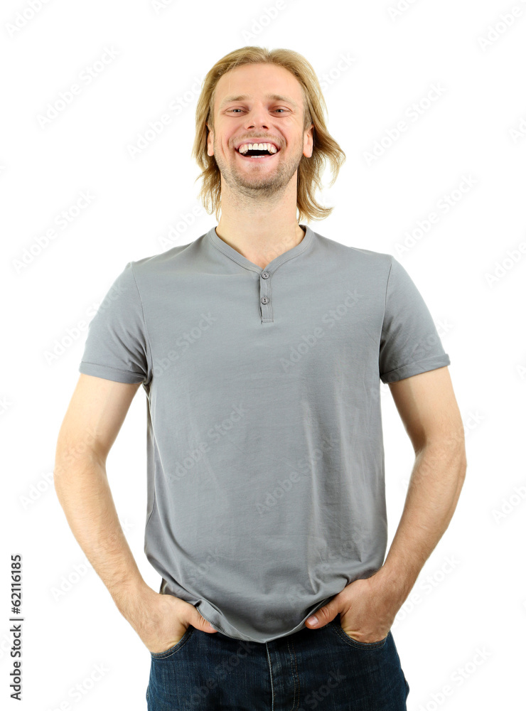Handsome young man isolated on white Handsome young man isolated on white