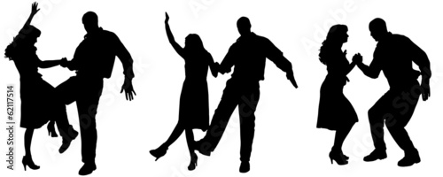 Vector silhouette of people.