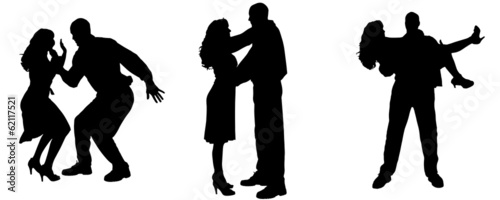 Vector silhouette of people.