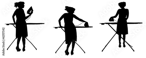 Vector silhouette of a cleaning lady.