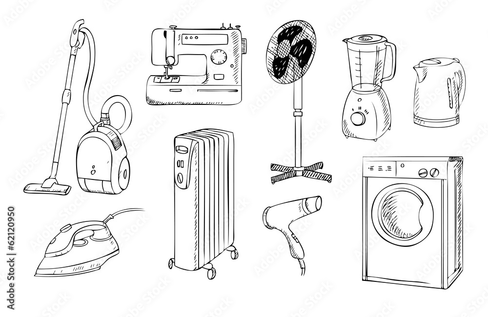 everyday household appliances vector set Stock Vector Adobe Stock