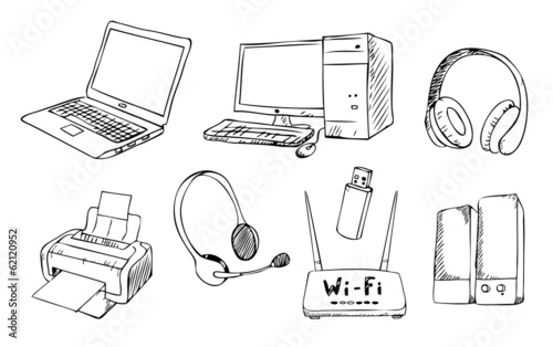 computer technology vector set