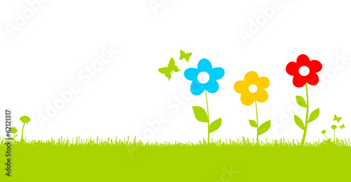 Bunte Blumen auf Wiese