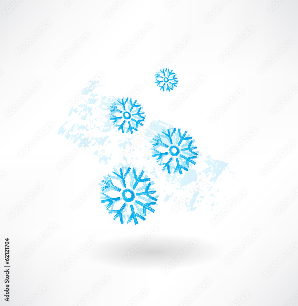 Snoeflakes grunge icon
