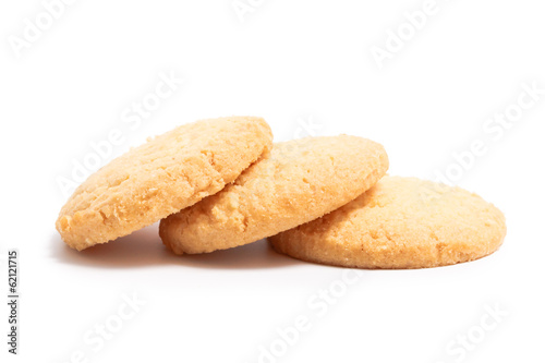 Milk cookies isolated on white background