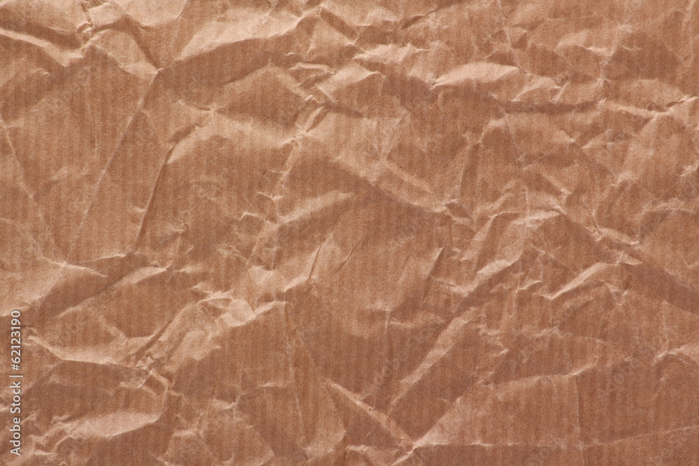 Fototapeta premium Crumpled Brown Wrapping Paper Background