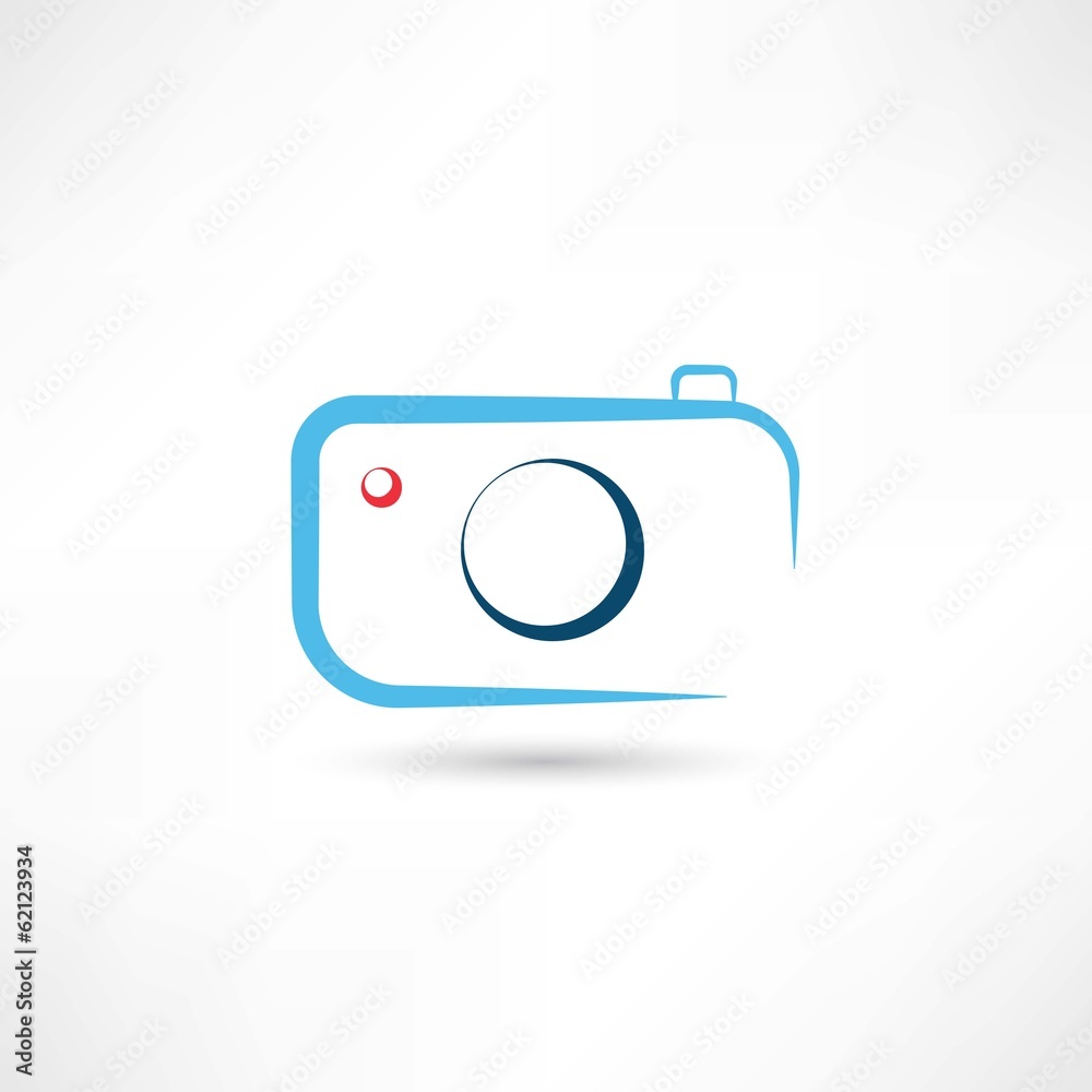 Simple blue camera icon Simple blue camera icon