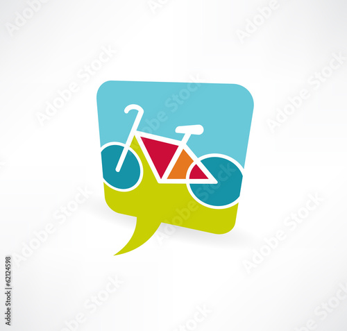 speech bubble icon with a bicycle
