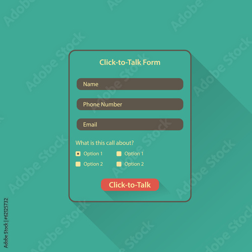 Click-to-talk form. Flat style.
