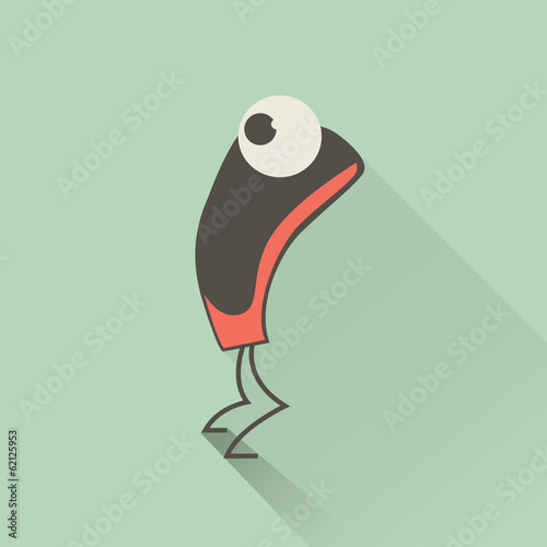 Funny monster. Flat design.