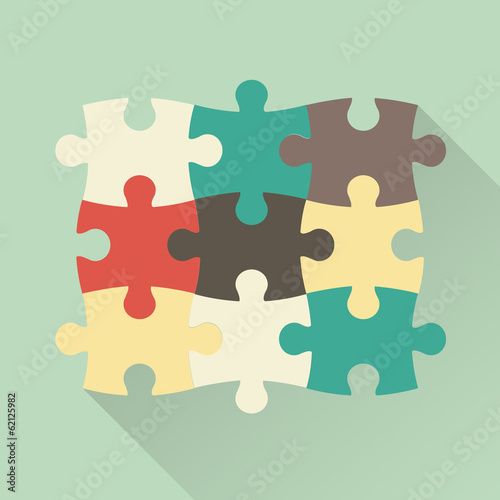 Puzzle flat vector illustration