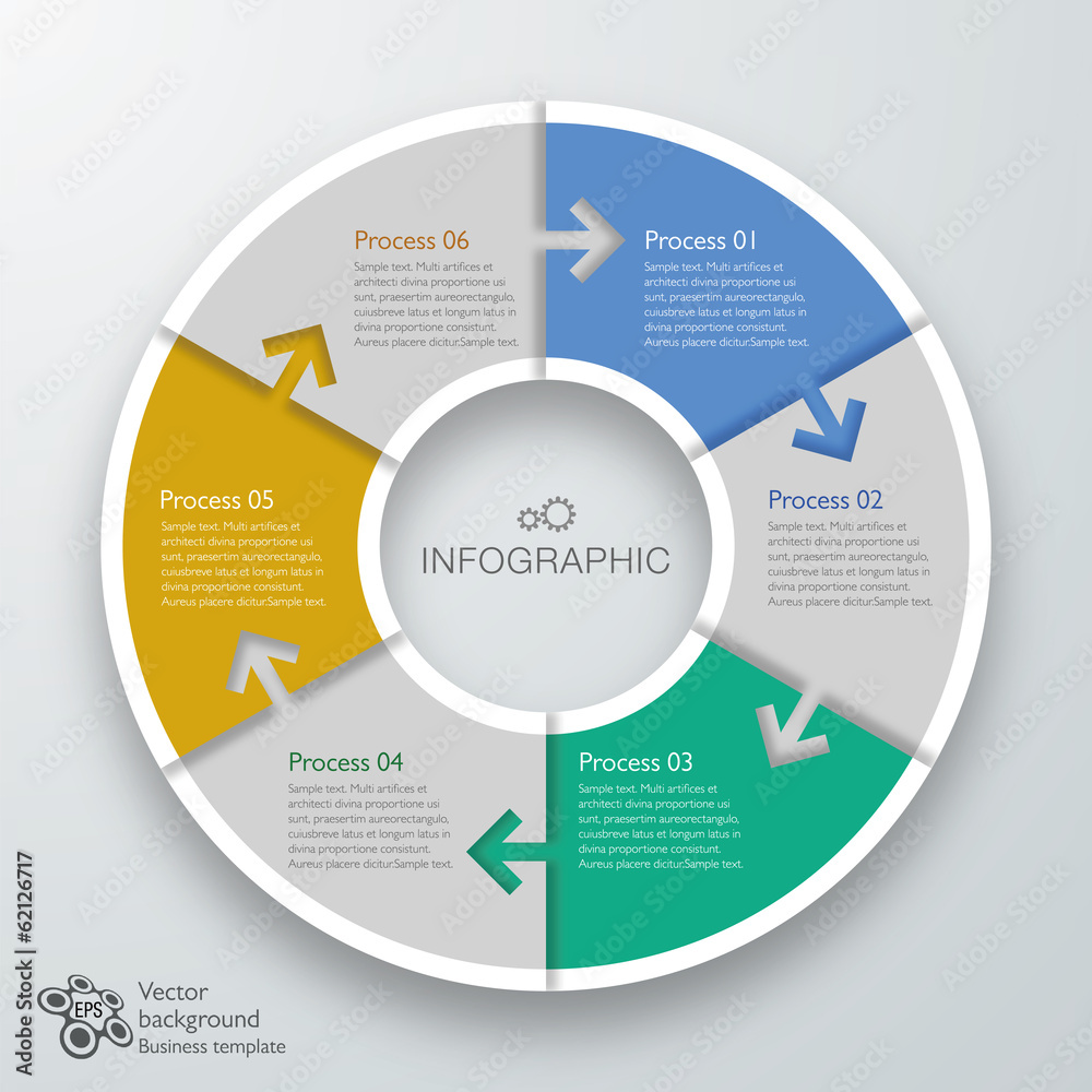 Infographics Vector Background 6Step Process Stock Vector Adobe Stock