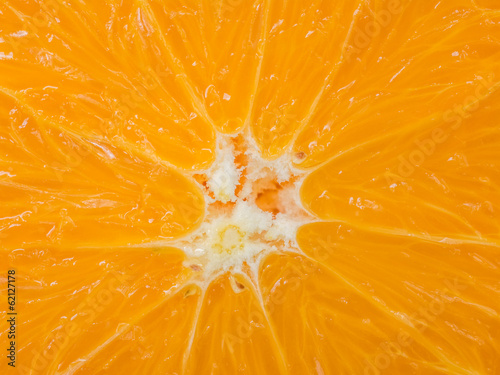Extreme Close Up Of Orange Slice Center