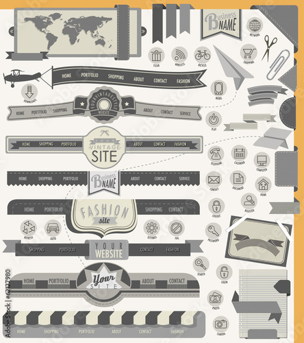 Website headers and navigation elements