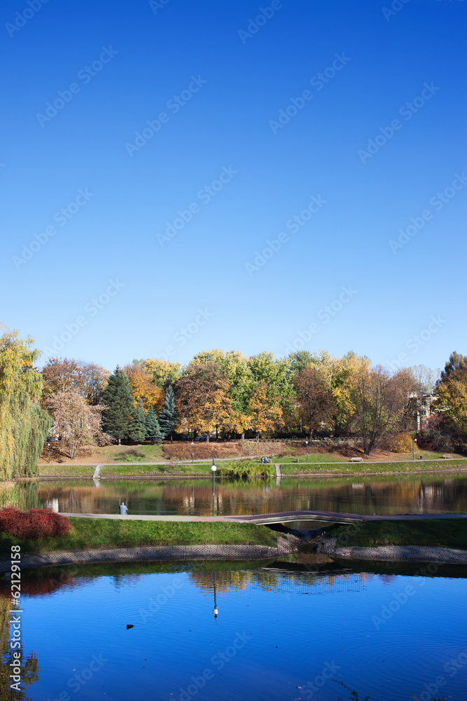 Park with Ponds in Warsaw