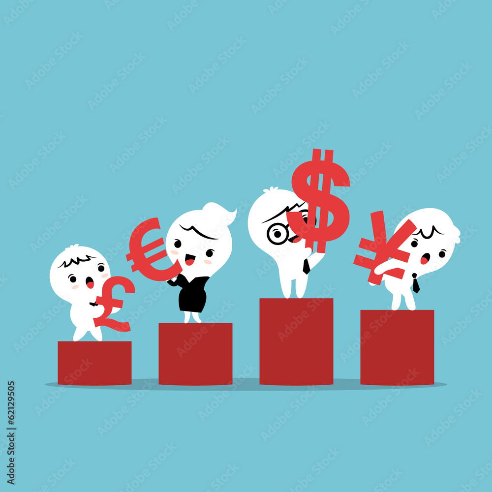 Fototapeta premium Business Team with Currency Symbol