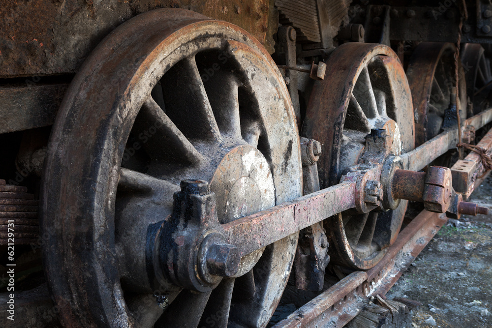 a rusty wheels