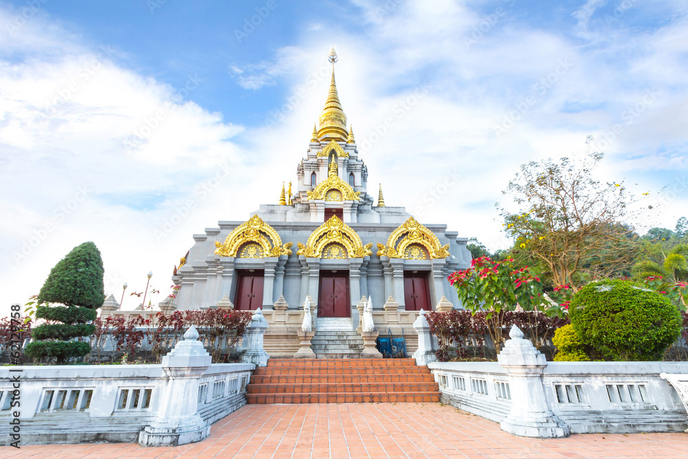 Great white pagoda on the top of hill,Chiang Rai Thailand Great white pagoda on the top of hill,Chiang Rai Thailand