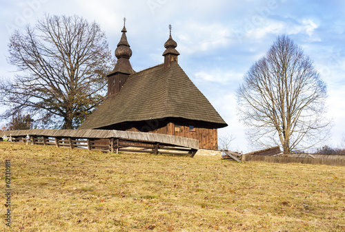 Fototapeta Naklejka Na Ścianę i Meble -  wooden church, Hrabova Roztoka, Slovakia
