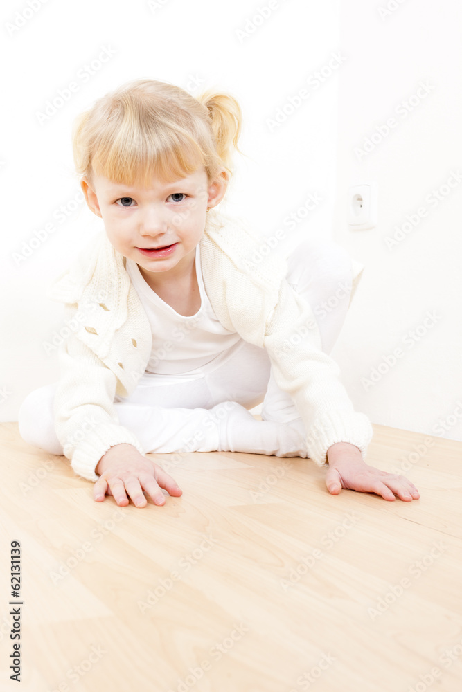 sitting little girl wearing white clothes sitting little girl wearing white clothes