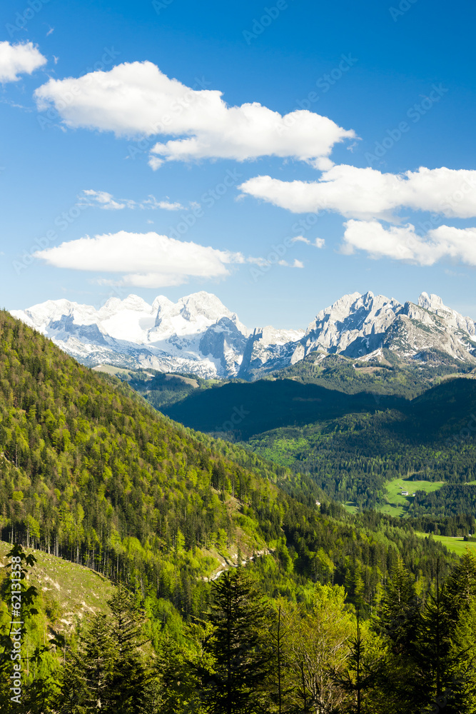 Obraz premium view to Dachstein from the west, Upper Austria-Styria, Austria