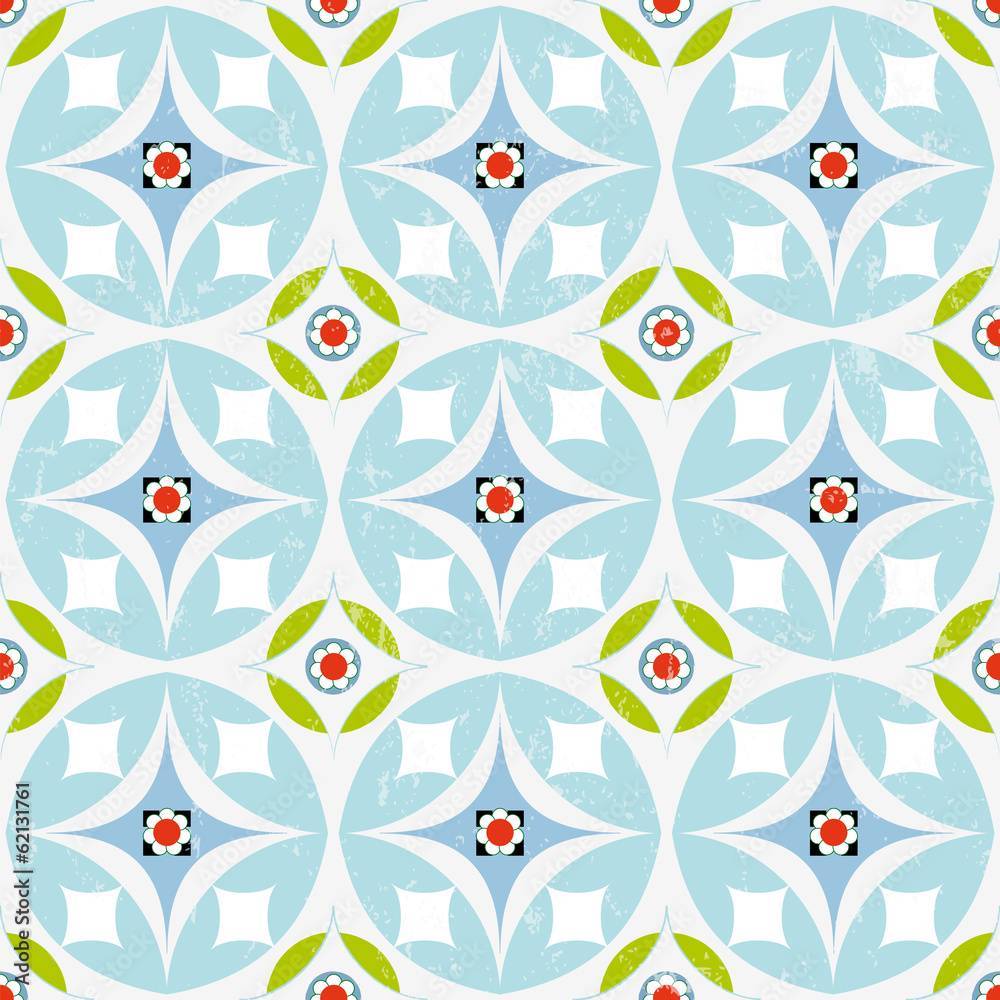 seamless pattern, circles and flowers seamless pattern, circles and flowers