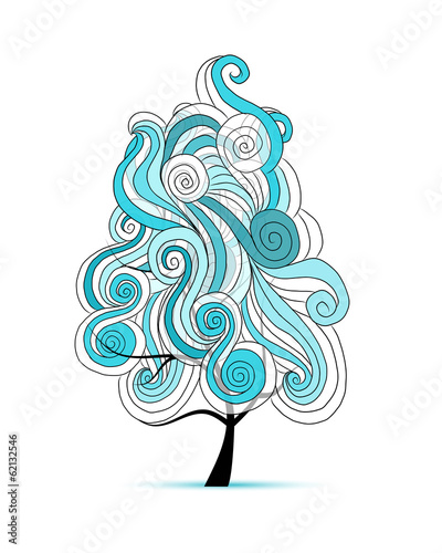 Abstract wavy tree for your design