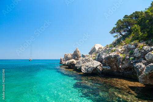 Clear turquoise water of Cala Luna in Sardinia