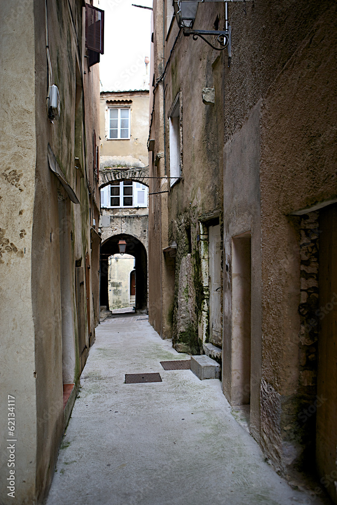 Old town Bonifacio  street in Corsica island