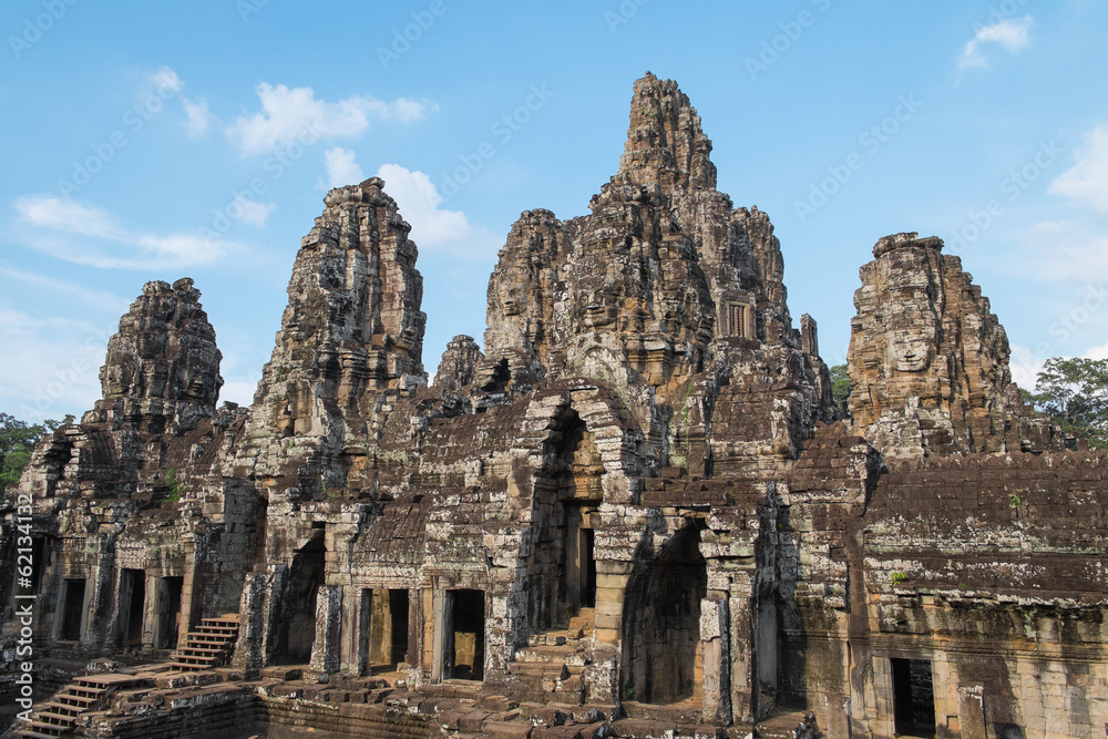 Stone heads at ancient Bayon Temple