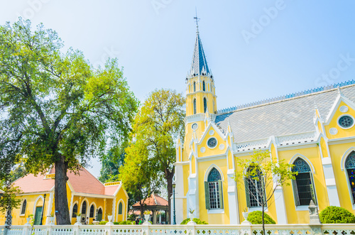 Wat Niwet Thammaprawat Temple Church in ayutthaya Thailand photo