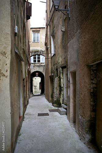 Old town Bonifacio  street in Corsica island