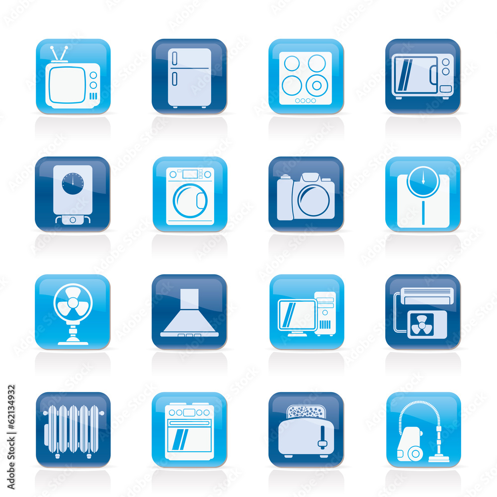 home appliances and electronics icons - vector icon set home appliances and electronics icons - vector icon set