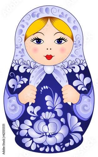 Matryoshka Doll with Gzhel ornament