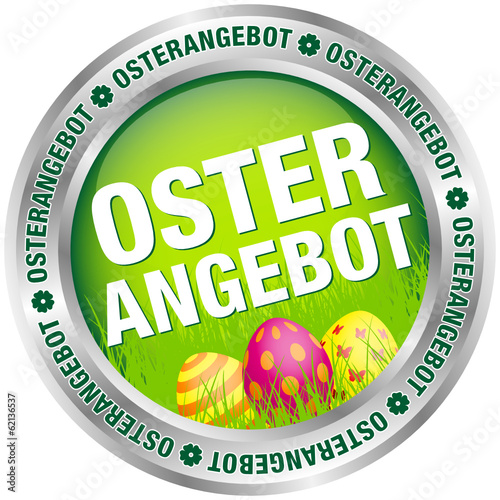 Button "Osterangebot" Ostereier grün/silber