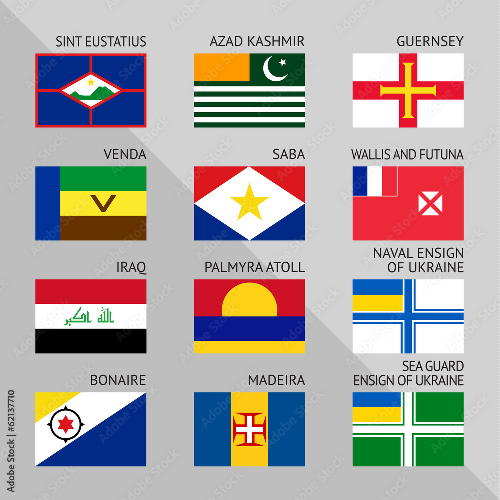 Flags of world, flat. Set number 17 Flags of world, flat. Set number 17