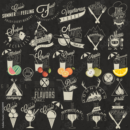 Retro vintage style restaurant menu designs