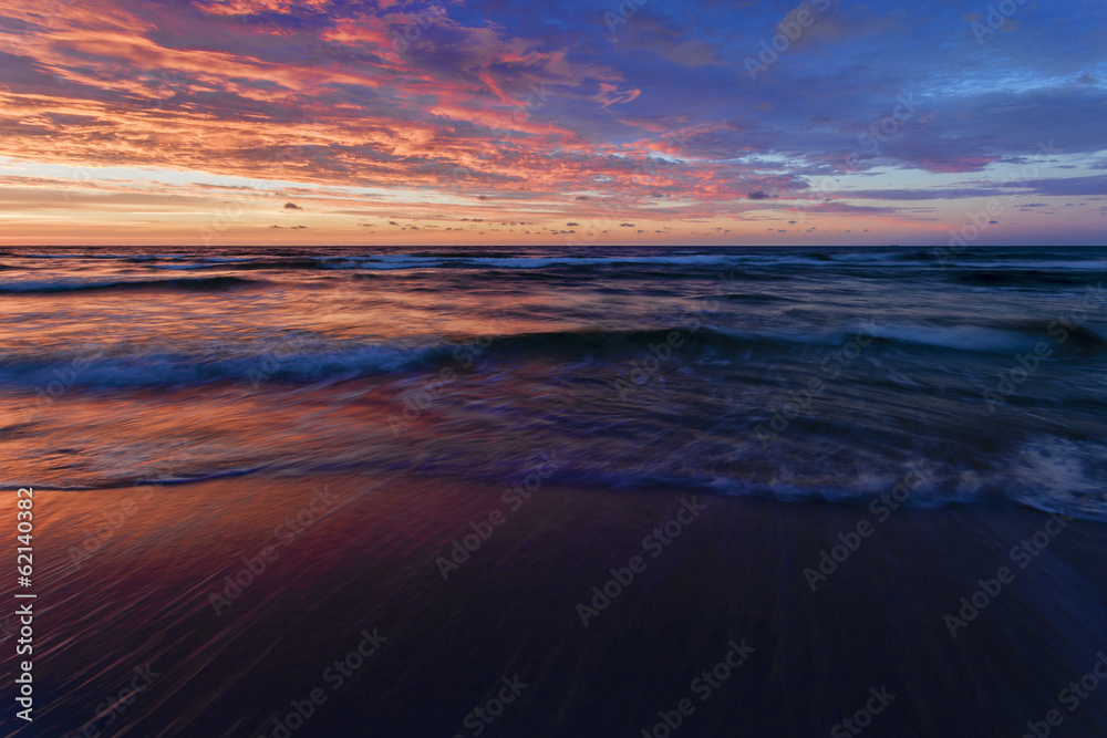 Beach - sunset over the Baltic Sea, Poland