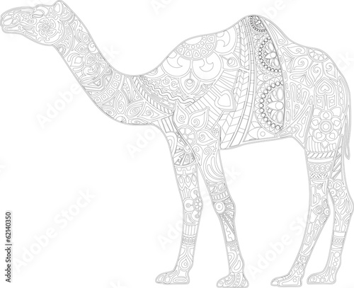 Camel with ornament (contour)
