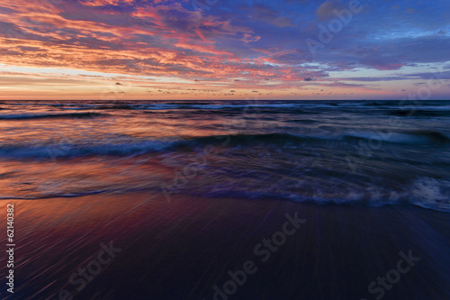 Fototapeta Naklejka Na Ścianę i Meble -  Beach - sunset over the Baltic Sea, Poland