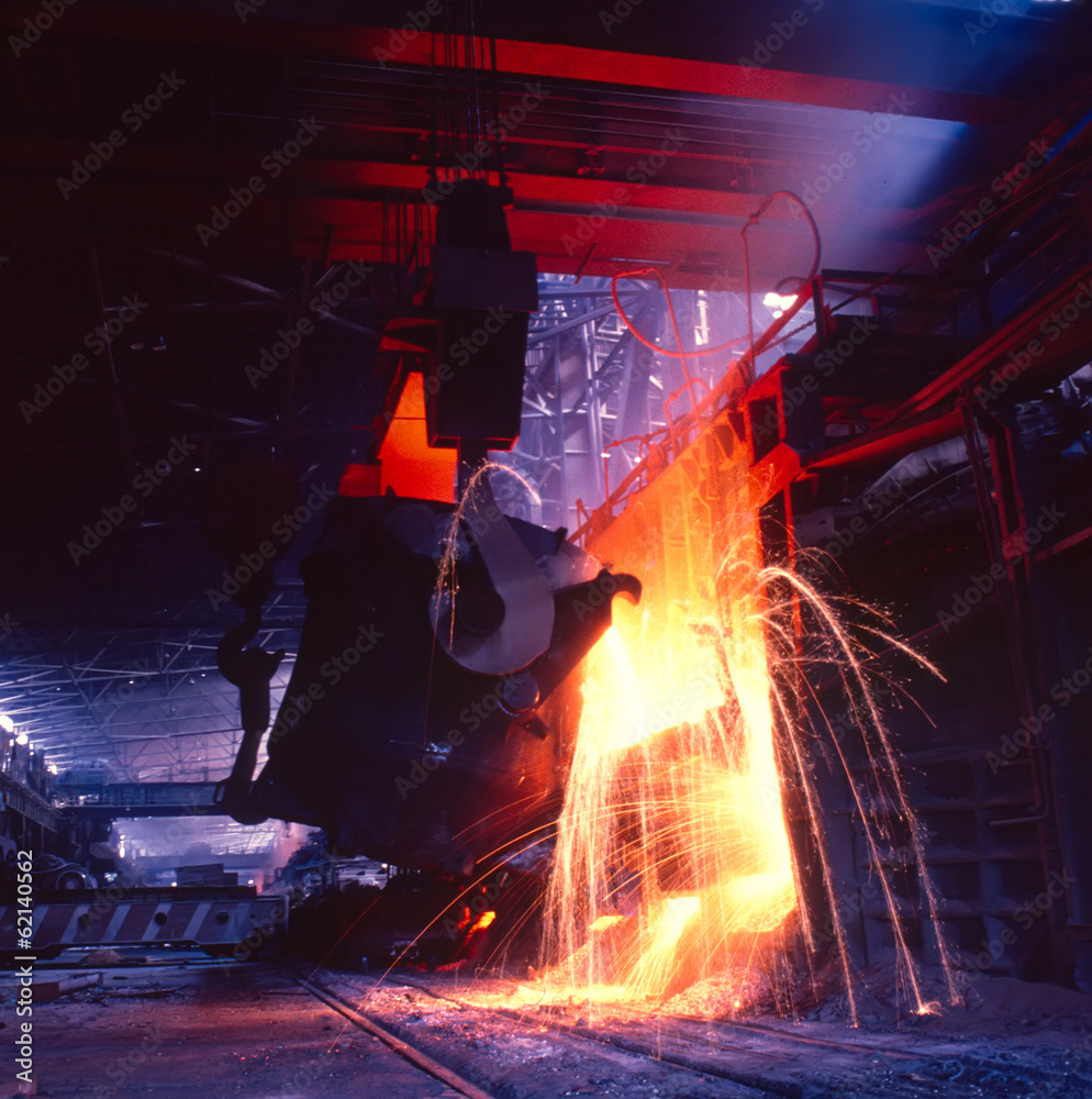 Cast Iron Casting in Metallurgy. Production. Industry Metal Hot Sparkes Steel Flame Melt Factory Cast Iron Casting in Metallurgy. Production. Industry Metal Hot Sparkes Steel Flame Melt Factory