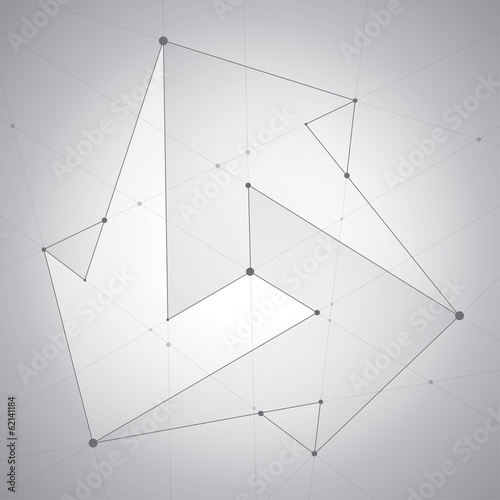 Abstract composition, transparent geometric shapes, arrows