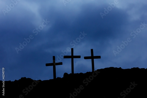 three crosses on Calvary