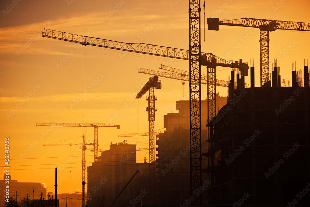 city of construction cranes