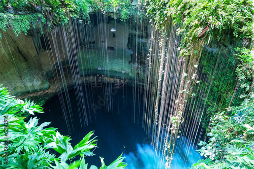 Top view of Ik-Kil Cenote, near Chichen Itza, Mexico